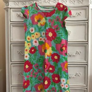 Lilly Pulitzer XL tshirt dress girls 12-14 blue floral red yellow ants